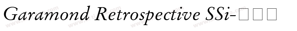 Garamond Retrospective SSi字体转换